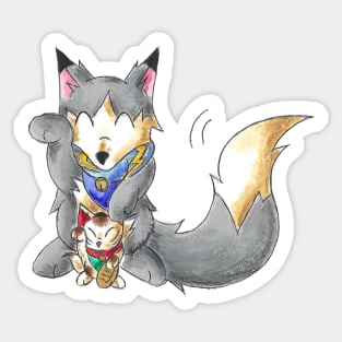 Maneki Wolf Sticker